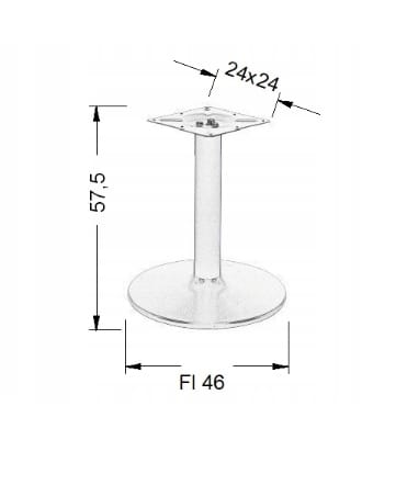 Podstawa do stołu NY-B006, wysokość 57,5 cm - 46 cm ALU
