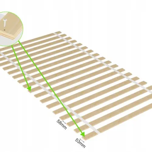 Stelaż, wkład łóżka pod materac 90x200 cm / 18 listew / listwa płaska