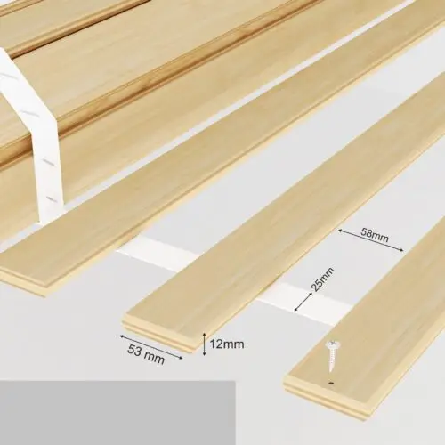 Stelaż, wkład łóżka pod materac 90x200 cm / 18 listew / listwa płaska