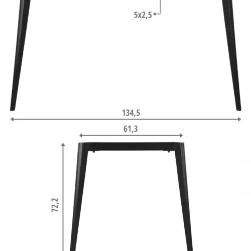 Stelaż ramowy NY-A385 / 134,5x73,6x72,2 cm CZARNY