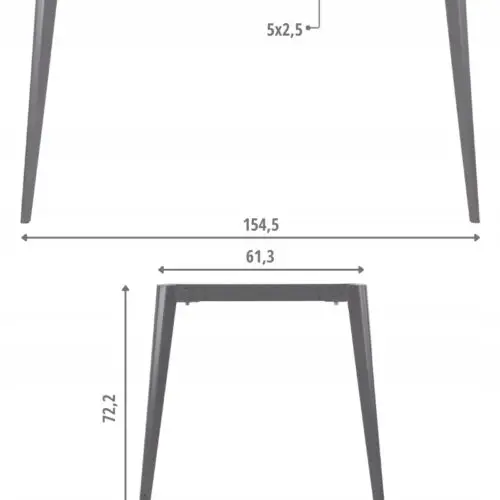 Stelaż ramowy NY-A385 / 154,5x73,6x72,2 cm SZARY