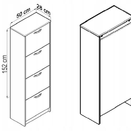 Szafka na buty / K025 JULIA / GRAFIT-DĄB WOTAN