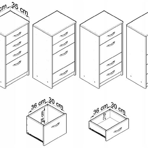 Komoda szafka słupek z szufladami / K026 JULIA / BIAŁY
