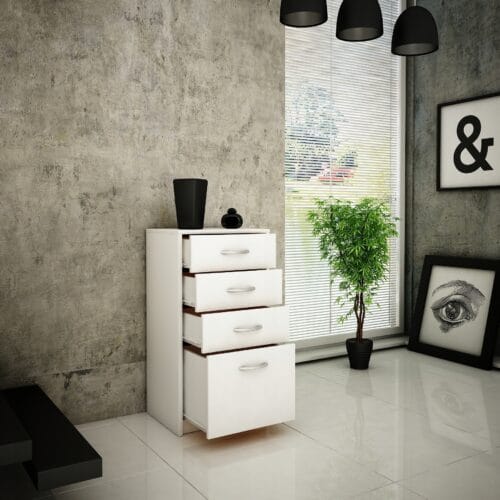 Komoda szafka słupek z szufladami / K026 JULIA / BIAŁY