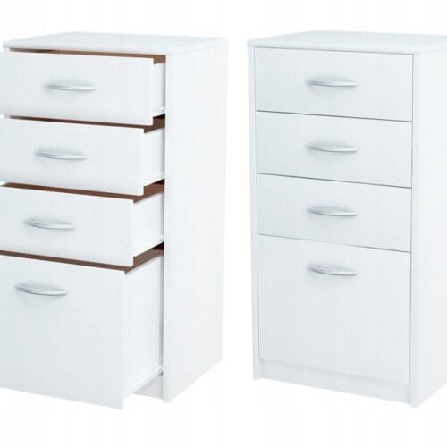 Komoda szafka słupek z szufladami / K026 JULIA / BIAŁY