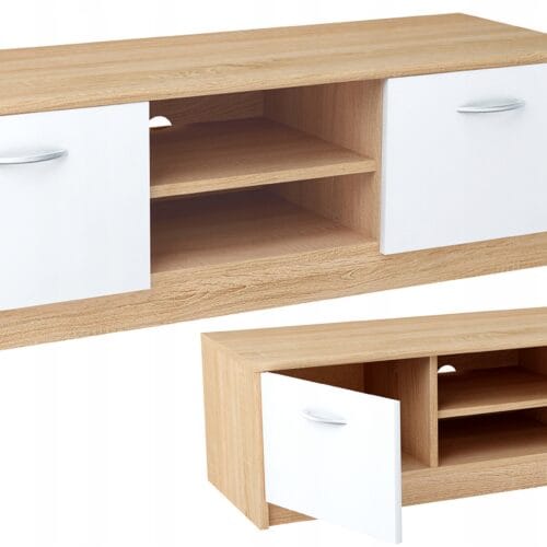 Szafka stolik RTV / K029 / DĄB SONOMA-BIAŁY