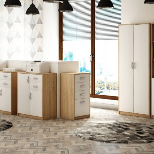 Szafka stolik RTV / K029 / DĄB SONOMA-BIAŁY