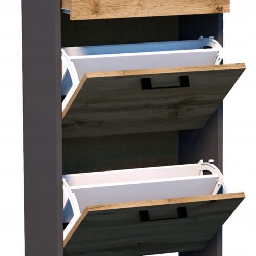 Szafka na buty / K034 / GRAFIT-DĄB WOTAN