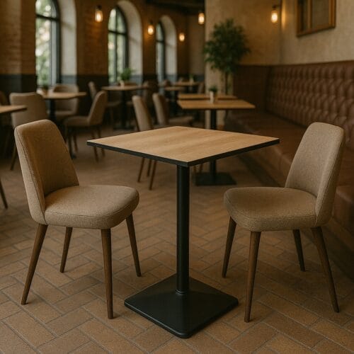 Stolik barowy blat HPL wodoodporny JOMA 60x60 | Dąb Castello Miodowy K358PW